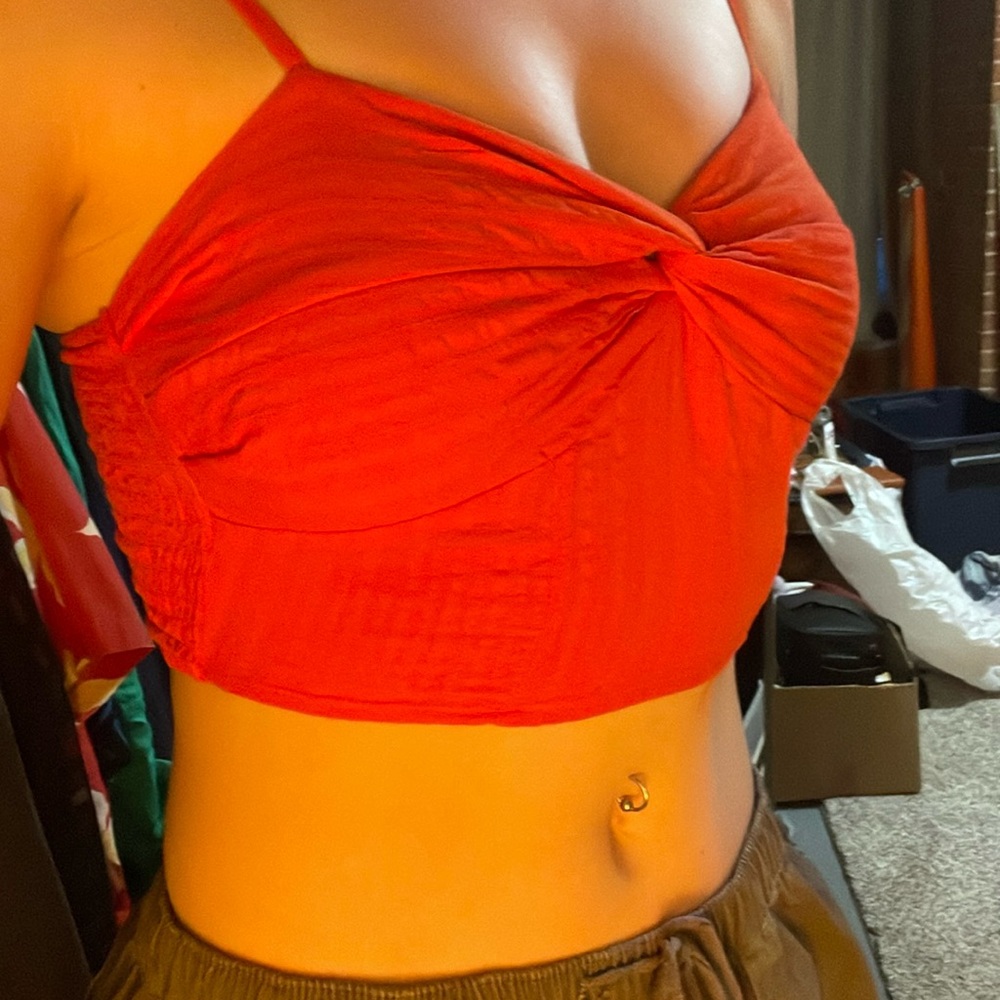 Red crop top